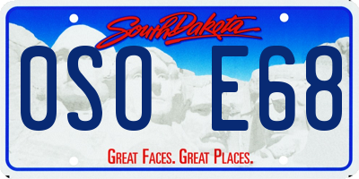 SD license plate 0SOE68