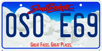 SD license plate 0SOE69
