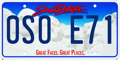 SD license plate 0SOE71