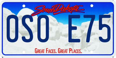 SD license plate 0SOE75