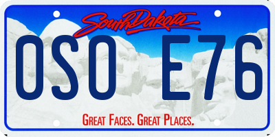 SD license plate 0SOE76