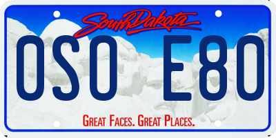 SD license plate 0SOE80