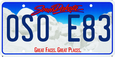 SD license plate 0SOE83