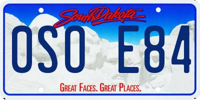 SD license plate 0SOE84