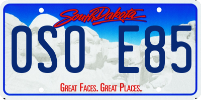 SD license plate 0SOE85