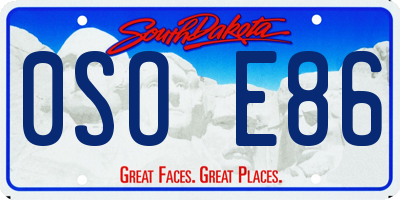 SD license plate 0SOE86