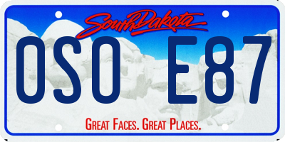 SD license plate 0SOE87