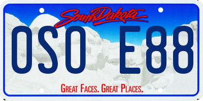 SD license plate 0SOE88