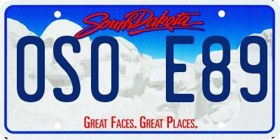 SD license plate 0SOE89