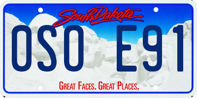 SD license plate 0SOE91