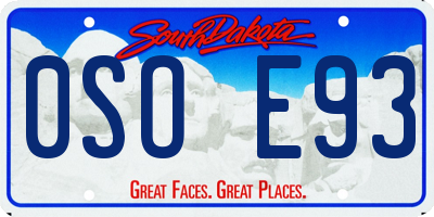 SD license plate 0SOE93