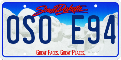 SD license plate 0SOE94