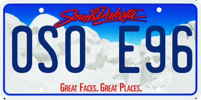 SD license plate 0SOE96