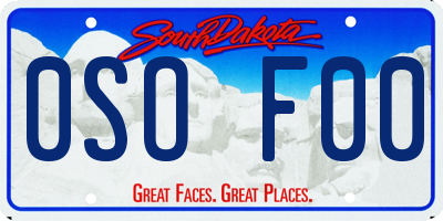 SD license plate 0SOF00