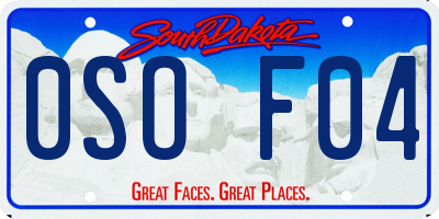 SD license plate 0SOF04