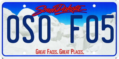 SD license plate 0SOF05