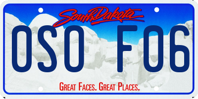 SD license plate 0SOF06