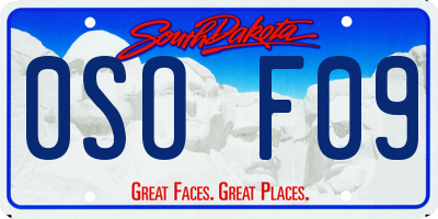 SD license plate 0SOF09