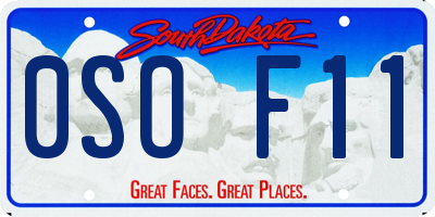 SD license plate 0SOF11