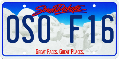 SD license plate 0SOF16