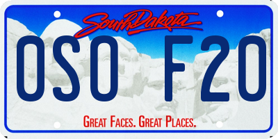 SD license plate 0SOF20