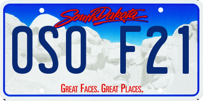 SD license plate 0SOF21
