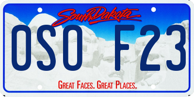 SD license plate 0SOF23