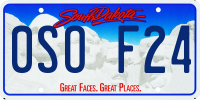 SD license plate 0SOF24