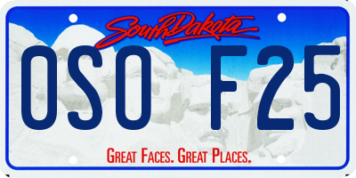 SD license plate 0SOF25
