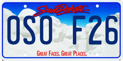 SD license plate 0SOF26
