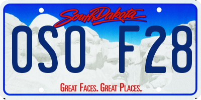 SD license plate 0SOF28