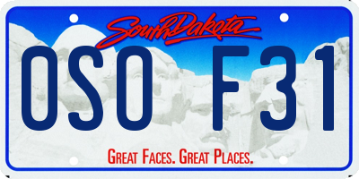 SD license plate 0SOF31