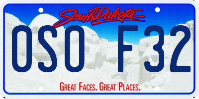 SD license plate 0SOF32