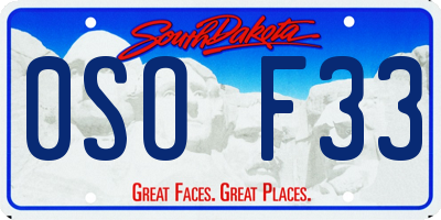 SD license plate 0SOF33