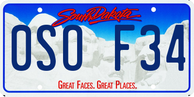 SD license plate 0SOF34