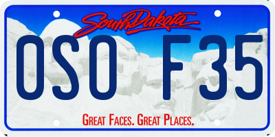 SD license plate 0SOF35