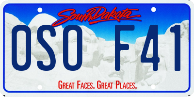 SD license plate 0SOF41