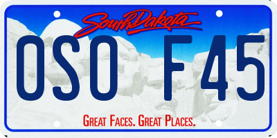 SD license plate 0SOF45