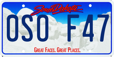 SD license plate 0SOF47