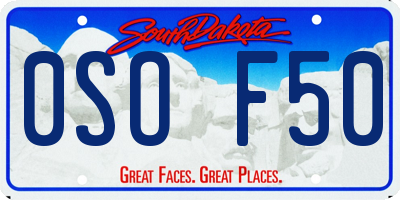 SD license plate 0SOF50
