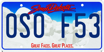 SD license plate 0SOF53