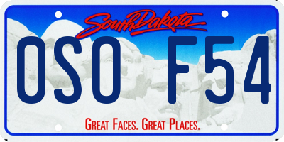 SD license plate 0SOF54