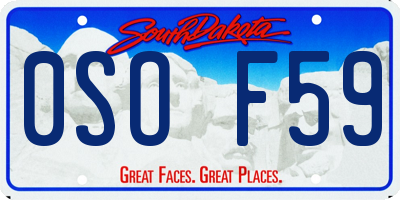 SD license plate 0SOF59