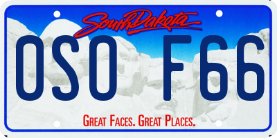 SD license plate 0SOF66