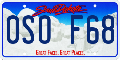 SD license plate 0SOF68