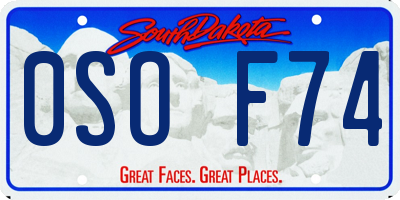 SD license plate 0SOF74