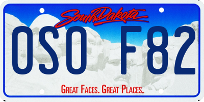 SD license plate 0SOF82