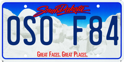 SD license plate 0SOF84