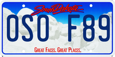 SD license plate 0SOF89
