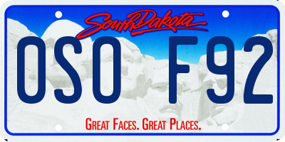 SD license plate 0SOF92